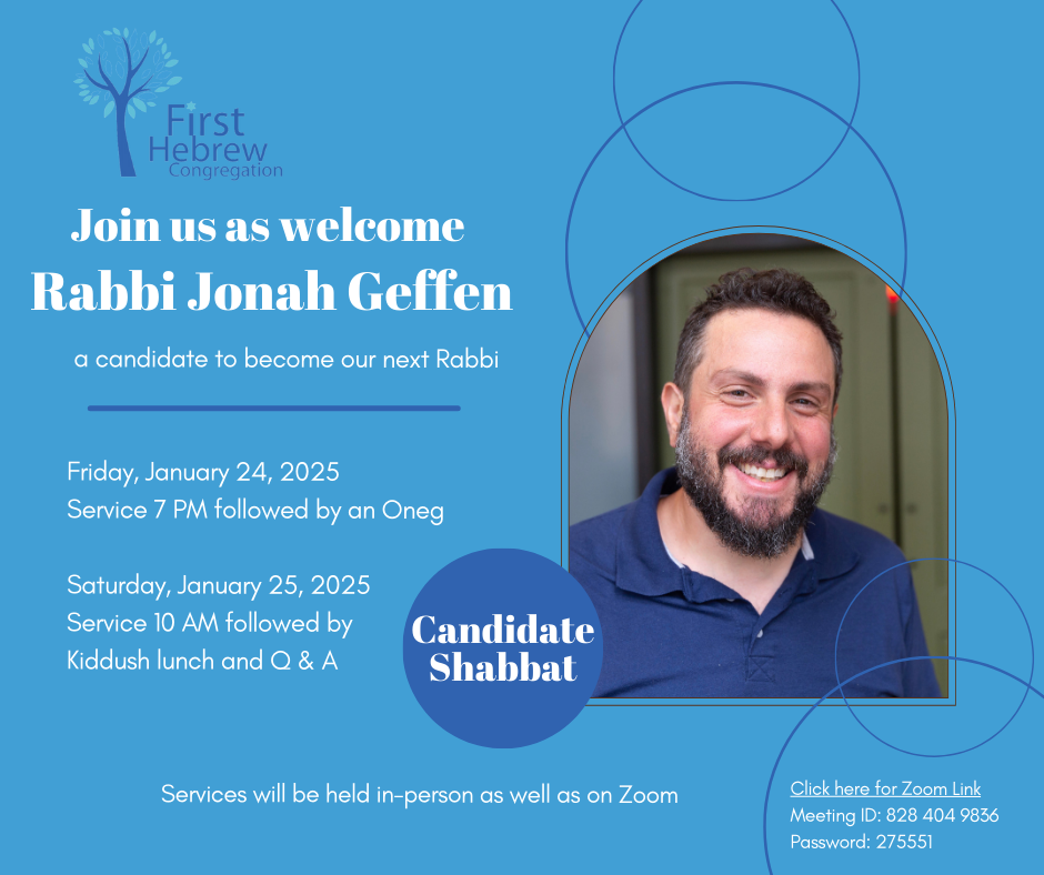 Kabbalat Shabbat Service & Oneg with Rabbinic Candidate