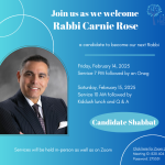 Kabbalat Shabbat Service & Oneg with Rabbinic Candidate