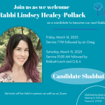 Kabbalat Shabbat Service & Oneg with Rabbinic Candidate