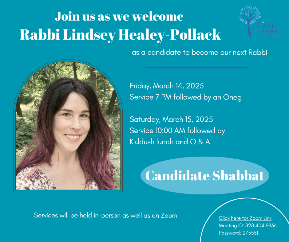 Kabbalat Shabbat Service & Oneg with Rabbinic Candidate